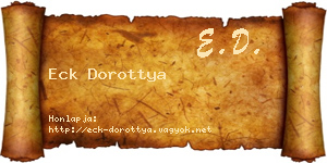 Eck Dorottya névjegykártya